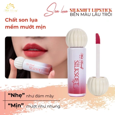 Son Kem Lụa Lì Silksoft Cọ Gương Soi, Bền Màu Không Lem Giữ Ẩm Giá 65.000 VND 3 Son Kem Lụa Lì Silksoft Cọ Gương Soi, Bền Màu Không Lem Giữ Ẩm Giá 65.000 VND 3