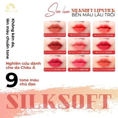 Son Kem Lụa Lì Silksoft Cọ Gương Soi, Bền Màu Không Lem Giữ Ẩm Giá 65.000 VND