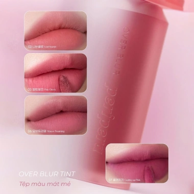 Son Kem Peripera Over Blur Tint 3.5g Bền Màu Lâu Trôi, Che Phủ Tốt, Giá 159k, Chính Hãng PESBLUR