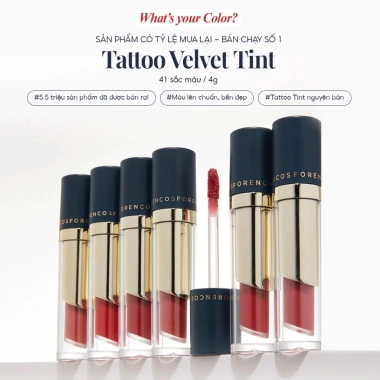 Son Kem Siêu Lì FORENCOS Tattoo Clair Velvet Tint 4g - Giá 175k, Phù Hợp Mọi Phong Cách 2