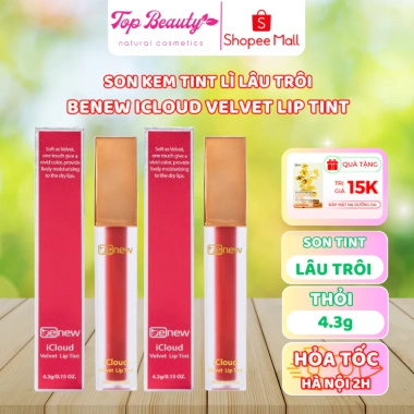 Son kem TINT lì BENEW iCloud Velvet - Chính hãng, lâu trôi, mềm môi, dưỡng ẩm, không trôi 239k