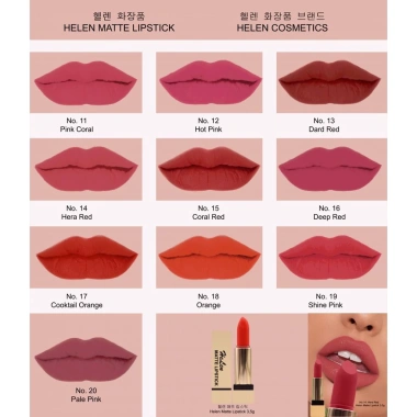 Son lì Helen Matte 3.5g - Màu matte bền lâu, không thấm, giá chỉ 265.000đ