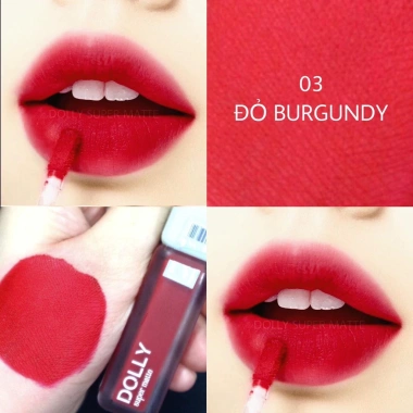Son Lì Kem SUPER MATTE Không Chì Cao Cấp Chính Hãng - Đỏ Burgundy 90k