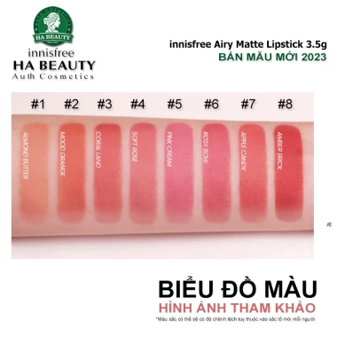 Son lì siêu nhẹ Innisfree Airy Matte 3.5g - Màu mịn, bền lâu, giá chỉ 145k