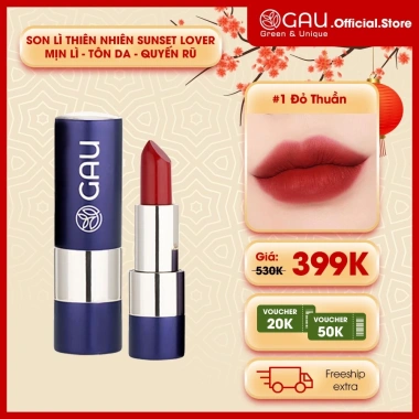 Son Lì Tự Nhiên Đỏ Thuần Không Chì Ăn Được - Giảm Giá 450k GAU SUNSET LOVER