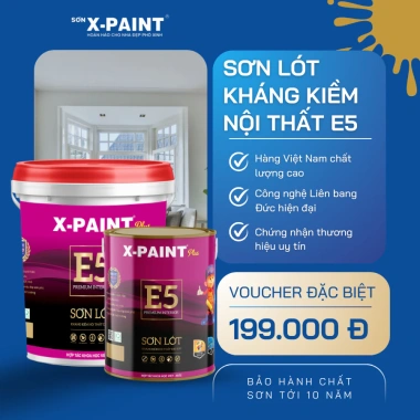 Sơn Lót Kháng Kiềm X-Paint E5 Plus - Độ Phủ Hoàn Hảo, Chống Thấm, Chống Rêu Mốc, Giá Ưu Đãi 219.600₫