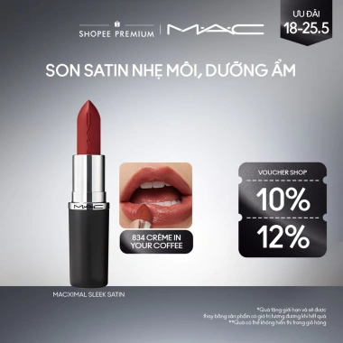 Son MACximal Sleek Satin bóng, mềm, dưỡng ẩm môi 8h - Giá ưu đãi 670.000 VNĐ