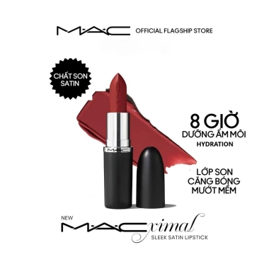 Son MACximal Sleek Satin bóng, mềm, dưỡng ẩm môi 8h - Giá ưu đãi 670.000 VNĐ
