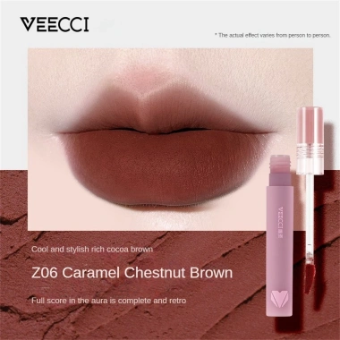 Son môi Veecci 7 màu Velvet Matte dưỡng ẩm, lâu trôi, không thấm nước, siêu mịn 10