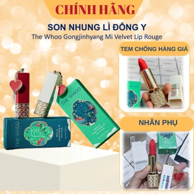 Son nhung lì The History Whoo Gongjinhyang Mi Velvet giảm tới 22% giá 568.400₫