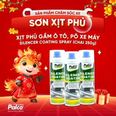 Sơn Pô Xe Máy Chống Cháy 600°C PALCO Silencer Coating Nhập Khẩu Màu Đen Bảo Vệ Nhiệt Độ Cao