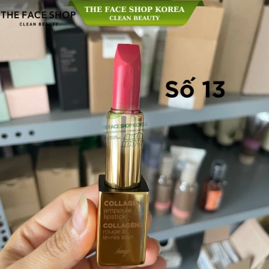 Son thỏi dưỡng môi Collagen Ampoule The Face Shop 8 màu căng mọng, quyến rũ, giá 450k