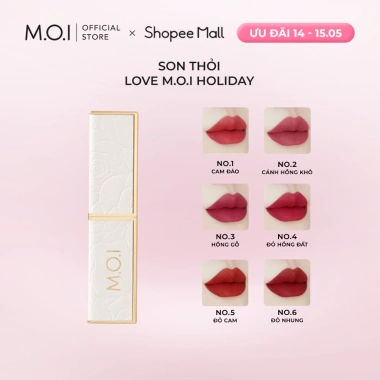 Son Thỏi Love M.O.I Holiday 2.7g - Lễ Hội, màu đậm, giữ màu lâu, chỉ 399.000 VND Son Thỏi Love M.O.I Holiday 2.7g - Lễ Hội, màu đậm, giữ màu lâu, chỉ 399.000 VND