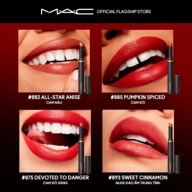 Son thỏi MAC Powder Kiss Velvet Blur Slim Stick dưỡng ẩm, giữ màu 12H, chỉ 860.000đ