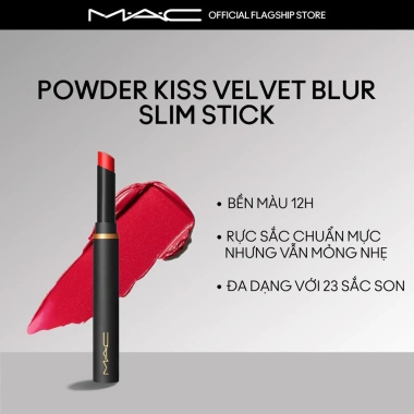 Son thỏi MAC Powder Kiss Velvet Blur Slim Stick dưỡng ẩm, giữ màu 12H, chỉ 860.000đ 4 Son thỏi MAC Powder Kiss Velvet Blur Slim Stick dưỡng ẩm, giữ màu 12H, chỉ 860.000đ 4