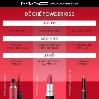 Son thỏi MAC Powder Kiss Velvet Blur Slim Stick dưỡng ẩm, giữ màu 12H, chỉ 860.000đ