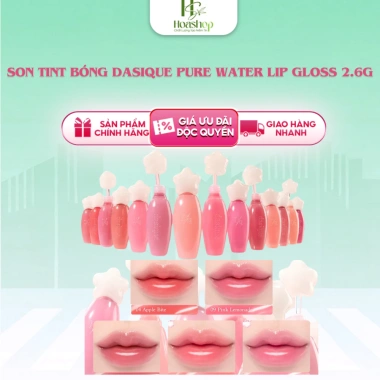 Son Tint Bóng Dasique Pure Water 2.6g - Màu Đậm, Dưỡng ẩm, Giá chỉ 243.000₫ giảm từ 315.900₫