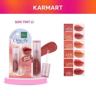 Son Tint Lì Baby Bright Cloudy Bare Tint Siêu Nhẹ 2.6g Dễ Tán Màu, Dưỡng Ẩm, Giá 104k