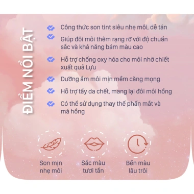Son Tint Lì Siêu Nhẹ Cloudy Baby Bright 2,6g - Bám Màu Chuẩn Sắc Giá 104k Giảm 20%