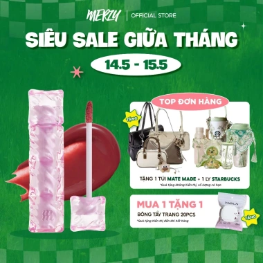 Son Tint Merzy Water Fit Blur Tint - Son Phao Mịn, Không Lem, Giá 218.000 VND