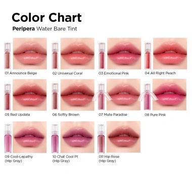 Son Tint Nước Peripera Water Bare Bóng Nhẹ 3.7g - Giá giảm 183k, màu tự nhiên, không bết dính