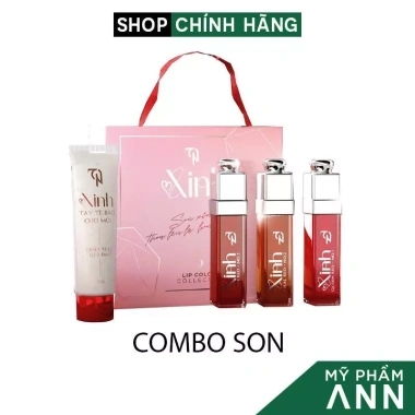 Son Xinh Đông Anh Chính Hãng Set 3 Cây và Tẩy Tế Bào Chết Môi, Giá chỉ 259.000₫