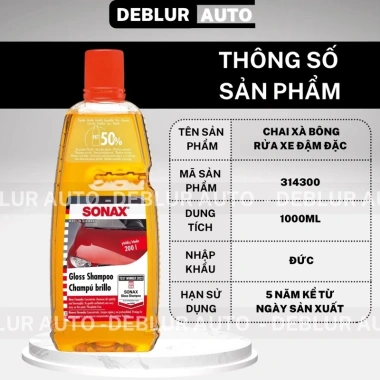 Sonax Gloss Shampoo 1L nhập Đức - Nước rửa xe ô tô, xe máy, bảo vệ sơn, giảm giá 119.000đ