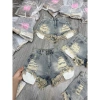 Sọt đùi jeans nữ rách cạp cao hách dáng 2 màu bụi nhạt - ôm eo, nâng v3, hách chân, chỉ 129k 7