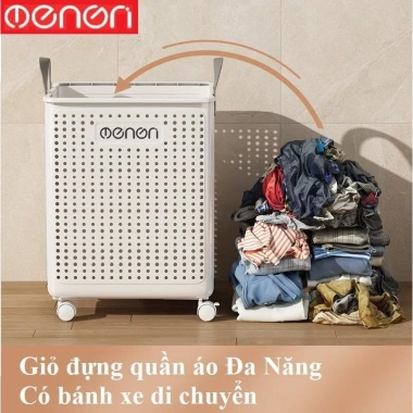 Sọt Đựng Quần Áo Gấp Gọn Bánh Xe Nhựa ABS Bền Bỉ Tiện Lợi OENON 249k