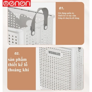 Sọt Đựng Quần Áo Gấp Gọn Bánh Xe Nhựa ABS Bền Bỉ Tiện Lợi OENON 249k