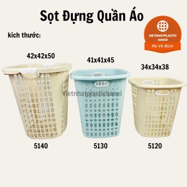 Sọt đựng quần áo Việt Nhật cỡ đại 38/45/50cm - Giá chỉ 45.000đ, chất liệu bền, rộng rãi