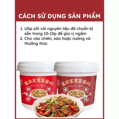 Sốt gia vị Trùng Khánh thuần chay 1.000g - Đa năng, giảm giá 99k cho món Eatclean