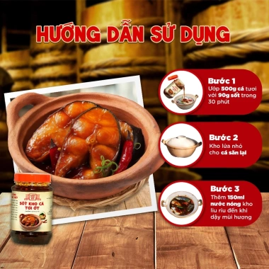 Sốt kho cá tỏi ớt Làng Chài Xưa 280g - vị thơm ngon như kho thủ công, 1.5kg cá, giảm còn 35.000đ