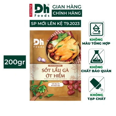 Sốt lẩu gà ớt hiểm Dh Foods - Gia vị tự nhiên, hoàn chỉnh cho nước dùng lẩu gà 200gr - Giá chỉ 39.508 VND