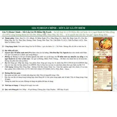 Sốt lẩu gà ớt hiểm Dh Foods - Gia vị tự nhiên, hoàn chỉnh cho nước dùng lẩu gà 200gr - Giá chỉ 39.508 VND 4