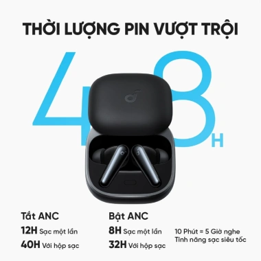soundcore Liberty 5 – Tai nghe không dây chống ồn, giảm tiếng ồn 2x, 6 mic AI, 2.090.000₫