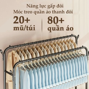 SPACEMADER Giá treo quần áo – Kệ treo đa năng đen trắng, kho chứa dưới, chất lượng cao, 85.000₫
