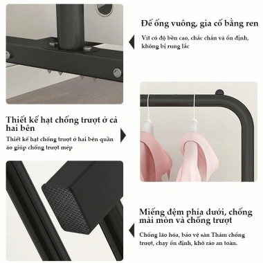 SPACEMADER Giá treo quần áo – Kệ treo đa năng đen trắng, kho chứa dưới, chất lượng cao, 85.000₫ 8 SPACEMADER Giá treo quần áo – Kệ treo đa năng đen trắng, kho chứa dưới, chất lượng cao, 85.000₫ 8