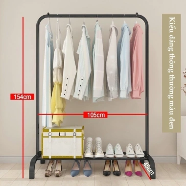 SPACEMADER Giá treo quần áo – Kệ treo đa năng đen trắng, kho chứa dưới, chất lượng cao, 85.000₫