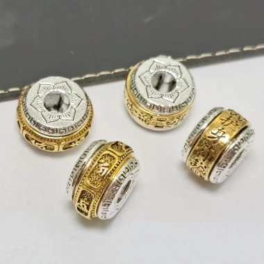 Spacer Hạt Tây Tạng Hợp Kim Bạc - Vòng Tay DIY Sáu Xương Mantra Xoay Hai Màu, Giá ưu đãi 32.326 VND 7 Spacer Hạt Tây Tạng Hợp Kim Bạc - Vòng Tay DIY Sáu Xương Mantra Xoay Hai Màu, Giá ưu đãi 32.326 VND 7