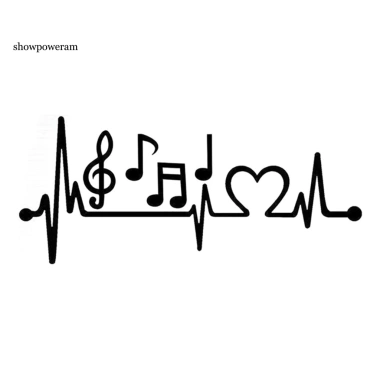 SPM Nhãn dán tự dính Musical Note Heartbeat Trang trí cửa sổ, thân xe, Giá 54.092₫