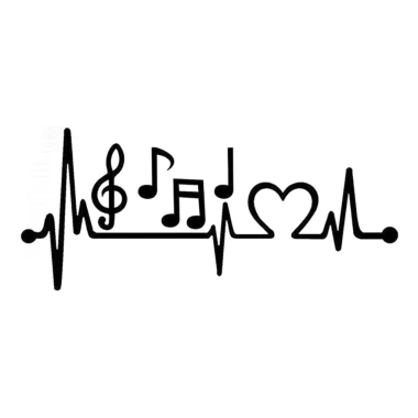 SPM Nhãn dán tự dính Musical Note Heartbeat Trang trí cửa sổ, thân xe, Giá 54.092₫