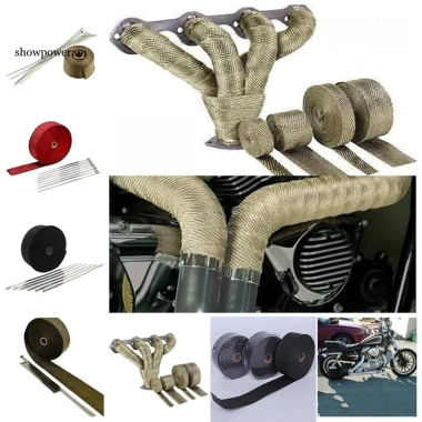 SPM Ống Xả Xe Máy Bọc Cách Nhiệt Dải Chống Nhiệt với 4 Dây Thép - Giá 151k 6
