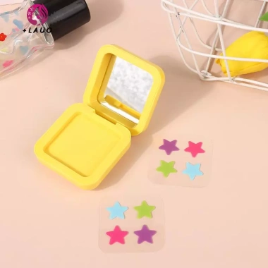 Springevenstar 1Box 32 miếng dán mụn vô hình 4 màu sửa phai màu, công cụ trang điểm ngôi sao có gương 3
