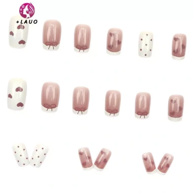Springevenstar 24 Pháp Nơ Tình Yêu Đeo Móng Tay Dễ Thương, Tháo Rời Cho Bé Gái
