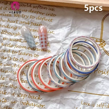 Springevenstar 5 cuộn băng móng tay 3D Dây cổ vũ - Dụng cụ DIY nghệ thuật, màu đa dạng, giá ưu đãi 31.570 VND