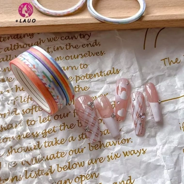 Springevenstar 5 cuộn băng móng tay 3D Dây cổ vũ - Dụng cụ DIY nghệ thuật, màu đa dạng, giá ưu đãi 31.570 VND