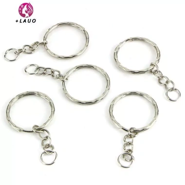 Springevenstar 50 chiếc DIY 25mm Đánh Bóng Bạc Móc Khóa Chia Vòng Ngắn 2