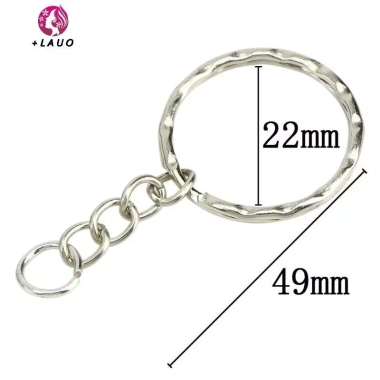 Springevenstar 50 chiếc DIY 25mm Đánh Bóng Bạc Móc Khóa Chia Vòng Ngắn 3