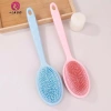 Springevenstar Bàn Chải Tắm Hai Mặt Silicone Dài Tay Cầm - Scrubber Massage Bùn Tẩy Tế Bào Chết